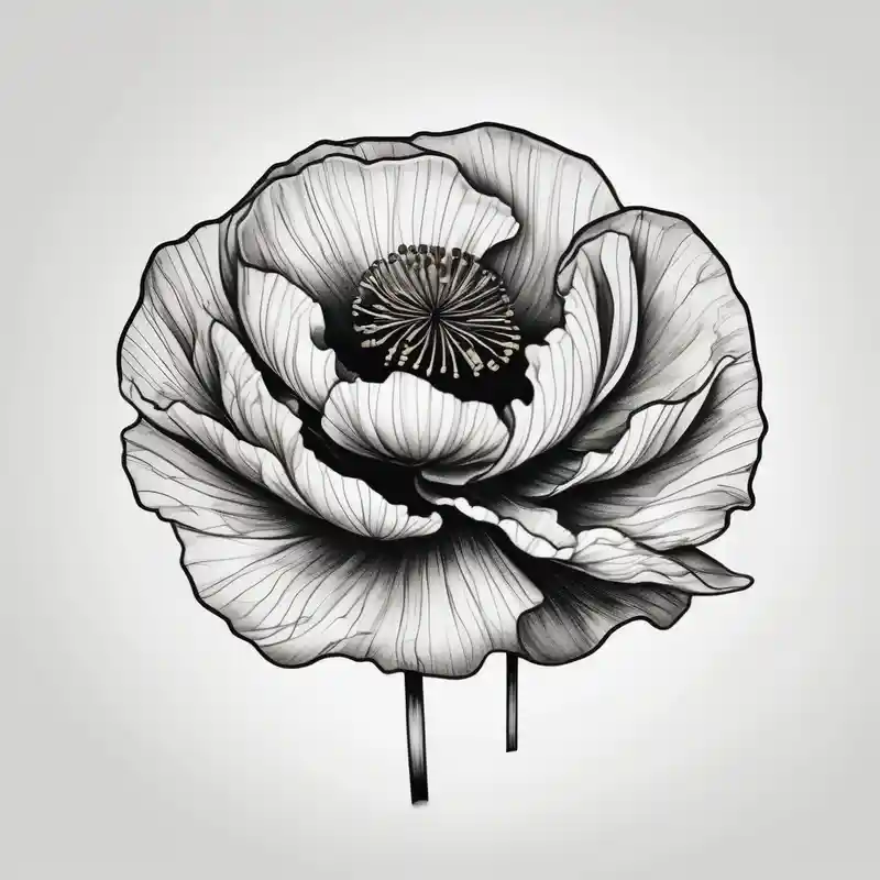 Vietnamese calligraphy saying my dogs name Poppy – Réaliste, Noir et blanc
