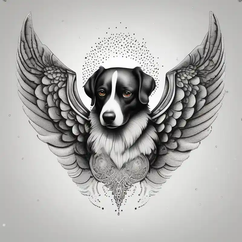 Dog print with angel wings and the name Bella