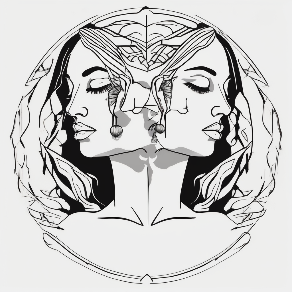 Mythological women holdin her face foot-for-women, AI-generated Minimalist tattoo design