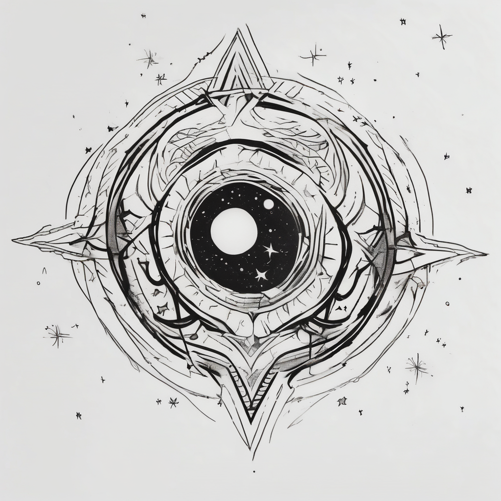 Celestial galaxy realistic, diseño de tatuaje Boceto generado con IA