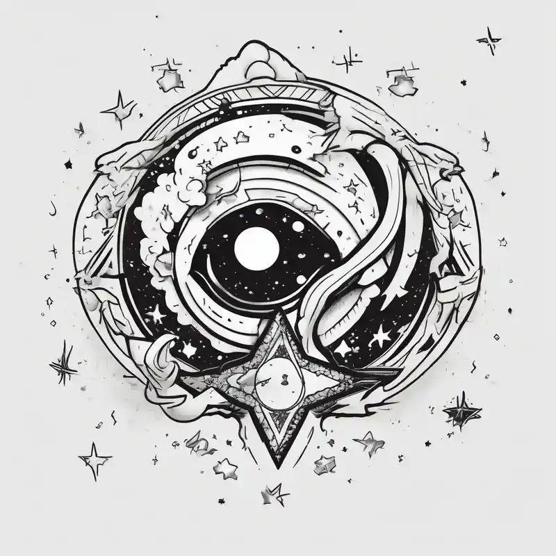Galaxy,star,universe – Cartoon, Black and white