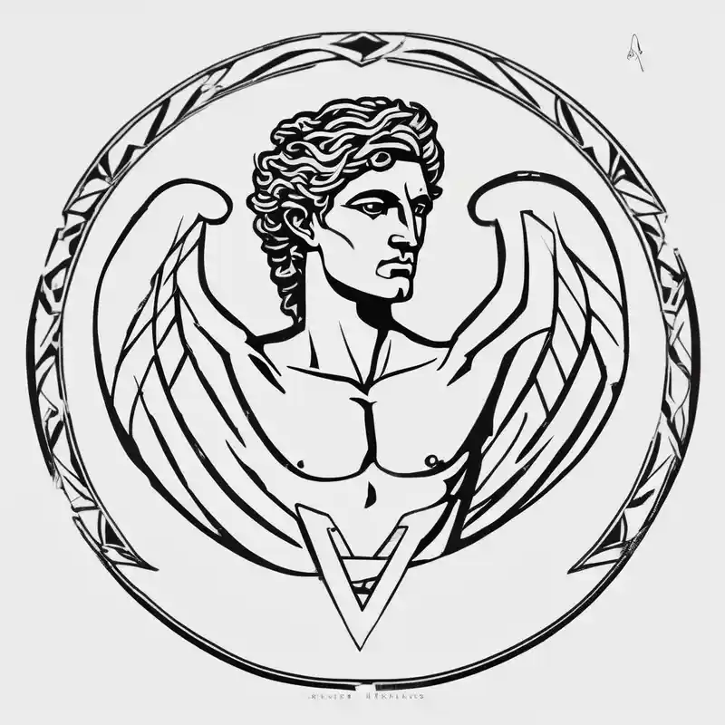 Hermes greek god – ミニマル, 白黒