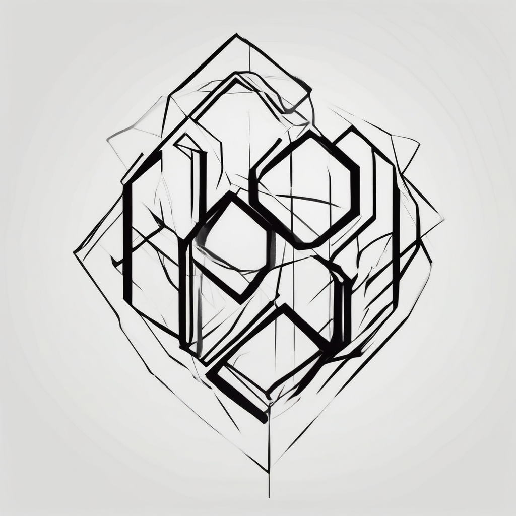 Hexagonal sleeve half-sleeve--for-men, AI-generated Minimalist tattoo design