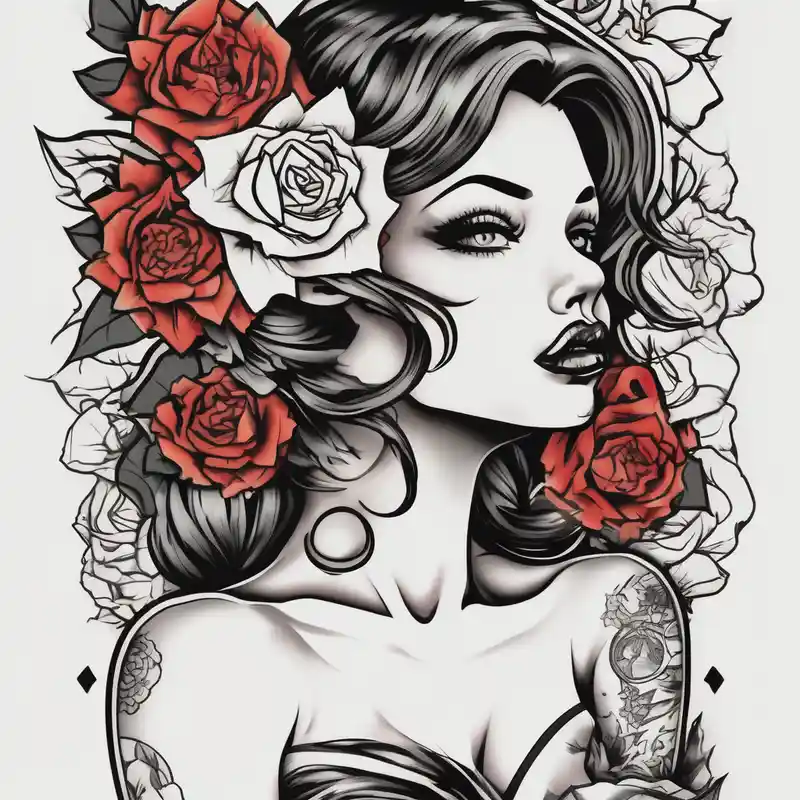 old school style Men's Half Sleeve Tattoo Ideas and Designs in 2025 & free generation about Pin up picture arm sleeve. With October flower November flower December flower half-sleeve--for-men and Pin up picture arm sleeve. With October flower November flower December flower half-sleeve--for-men