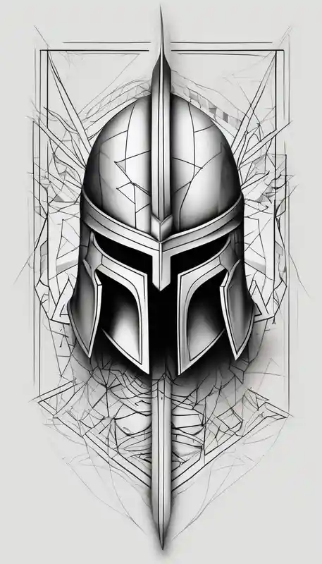 Spartan helmet forearm sleeve half-sleeve--for-men – Geometric, Vibrant color