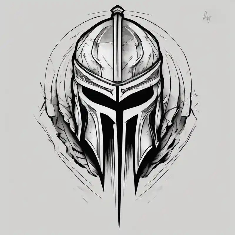 sketch style Men's Half Sleeve Tattoo Ideas and Designs in 2025 & free generation about Spartan helmet forearm sleeve and black and white