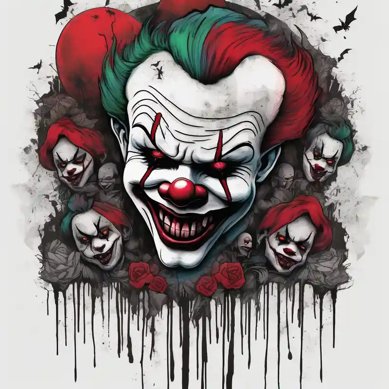 evil faces in the graveyard half decayes with penny wise the clown