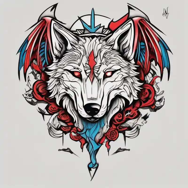 old school style Ideas de Tatuajes de Lobos para 2025 & Generar gratis about Half wolf half angel half-sleeve-for-men and Half wolf half angel half-sleeve-for-men