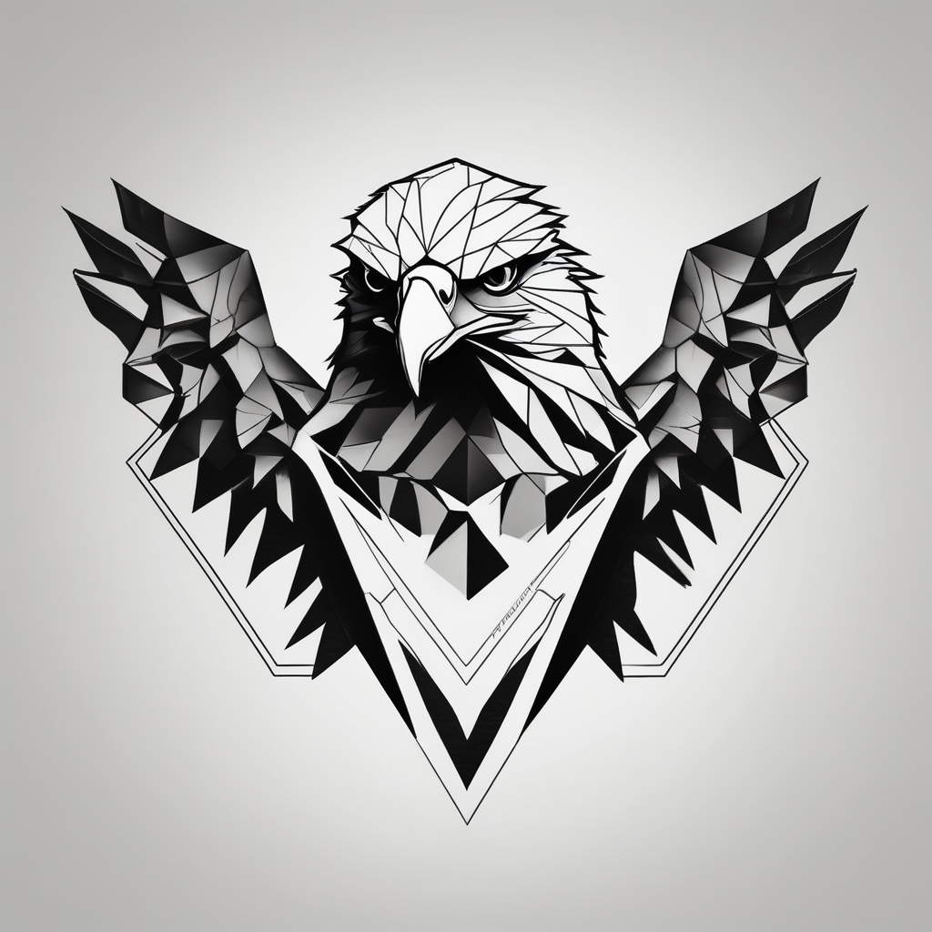 eagle, geometric, subtle, men, forearm half-sleeve-for-men, design de tatouage Minimaliste généré par IA