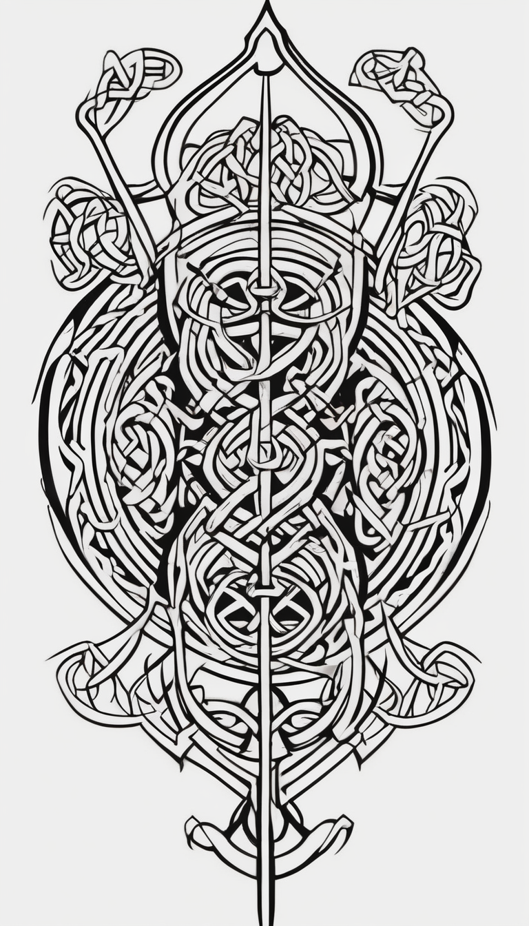 Celtic Viking sleeve tattoo half-sleeve-for-men, diseño de tatuaje Minimalista generado con IA