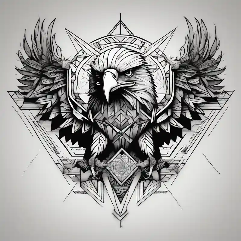 eagle, geometric, subtle, men, forearm tattoo
