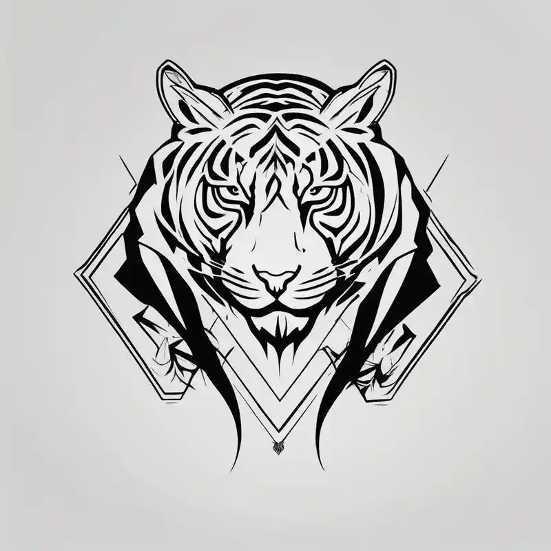 tiger and a hawk eye face together