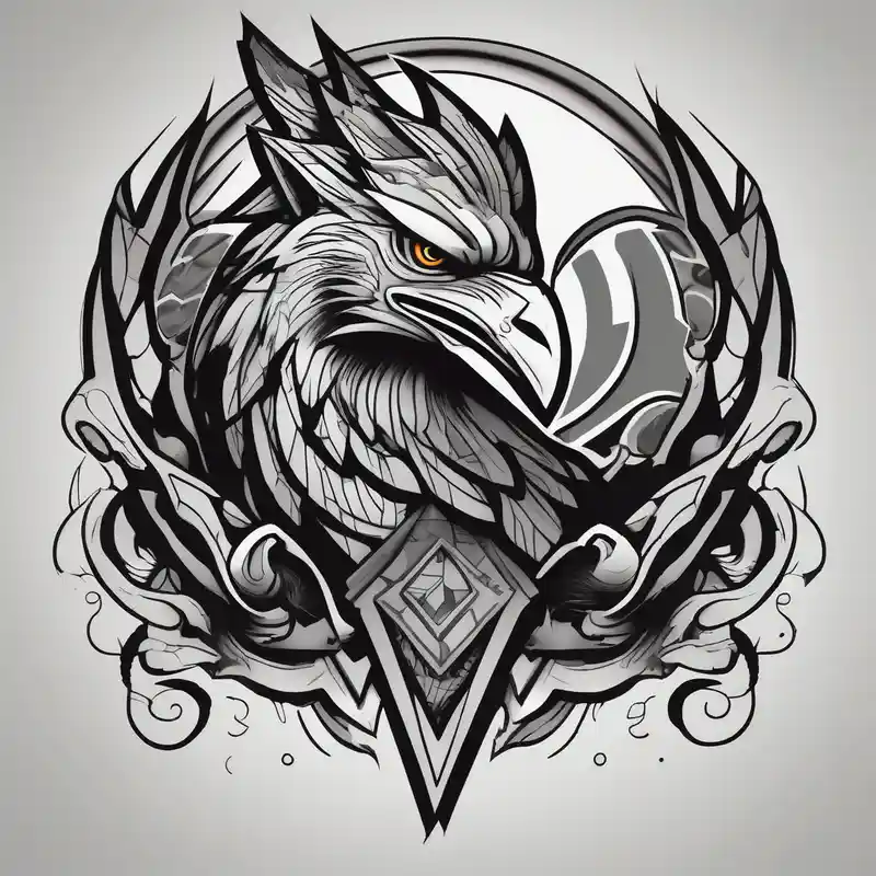 cartoon style Ideas de Tatuajes de Lobos para 2025 & Generar gratis about Black and grey leg tattoo of a Hawk beside a wolf in nature hawk-tuah and Black and grey leg tattoo of a Hawk beside a wolf in nature hawk-tuah