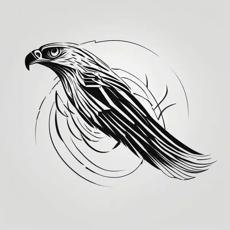 hawk soaring – Minimalist, Black and white