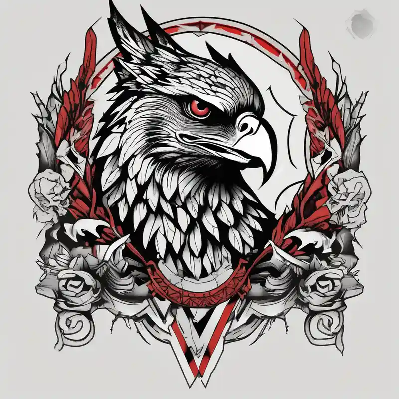 old school style Ideas de Tatuajes de Lobos para 2025 & Generar gratis about Black and grey tattoo of a Hawk beside a wolf in nature hawk-tuah and Black and grey tattoo of a Hawk beside a wolf in nature hawk-tuah