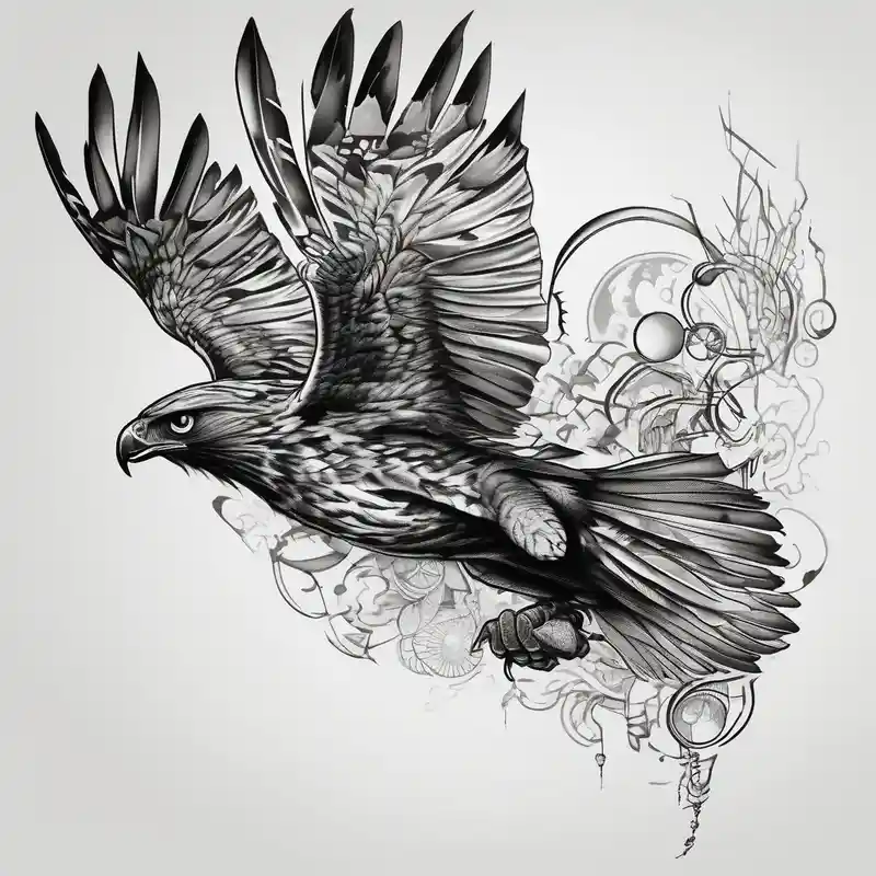 hawk diving