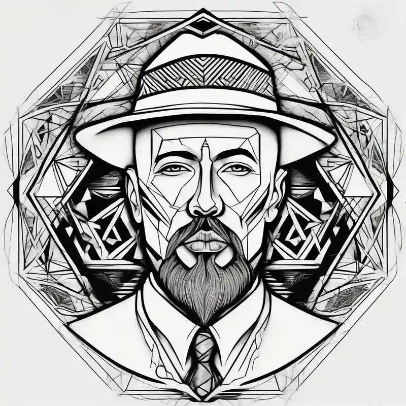 bald heartbroken man closeup goatee black hat