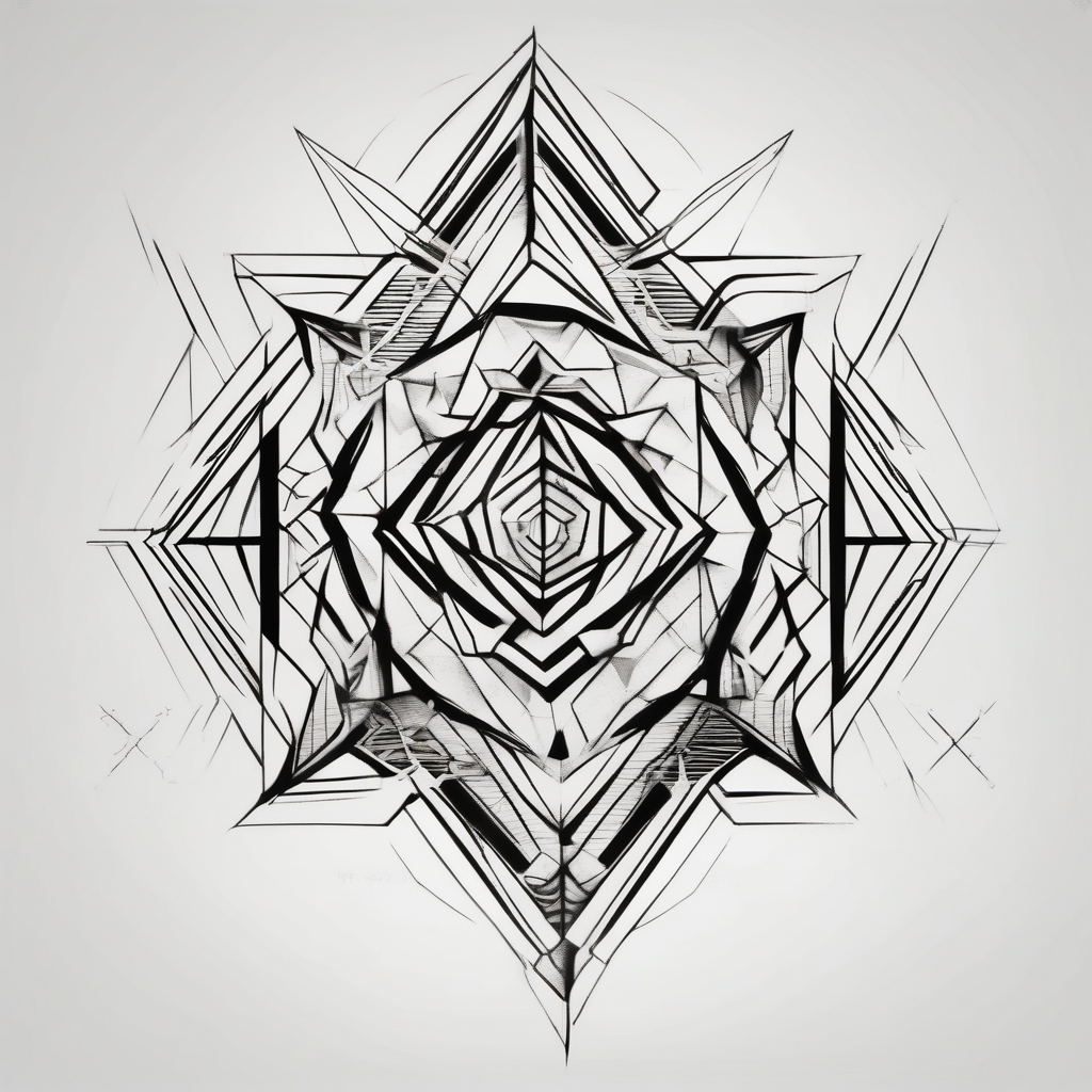 depression, heartbroken, bi-polar, lonely, diseño de tatuaje Geométrico generado con IA