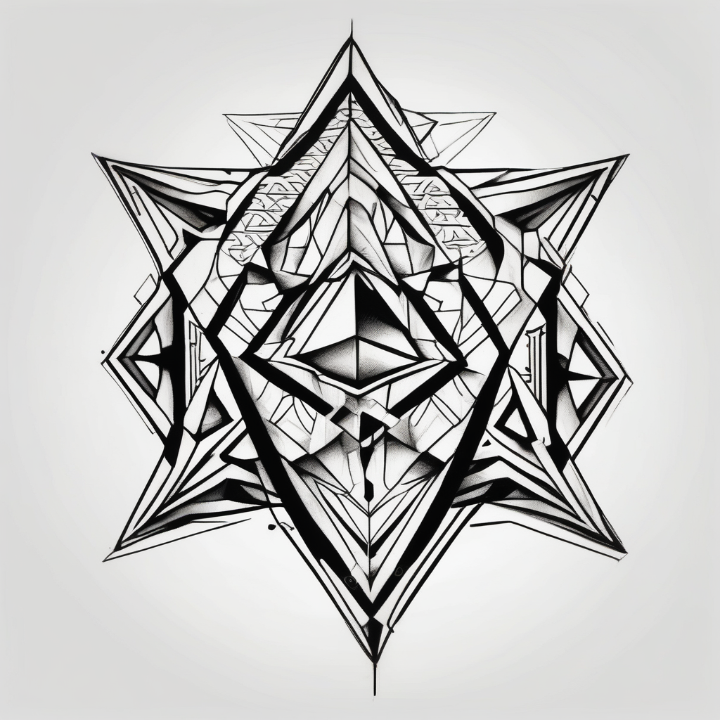 heartbroken man, diseño de tatuaje Geométrico generado con IA