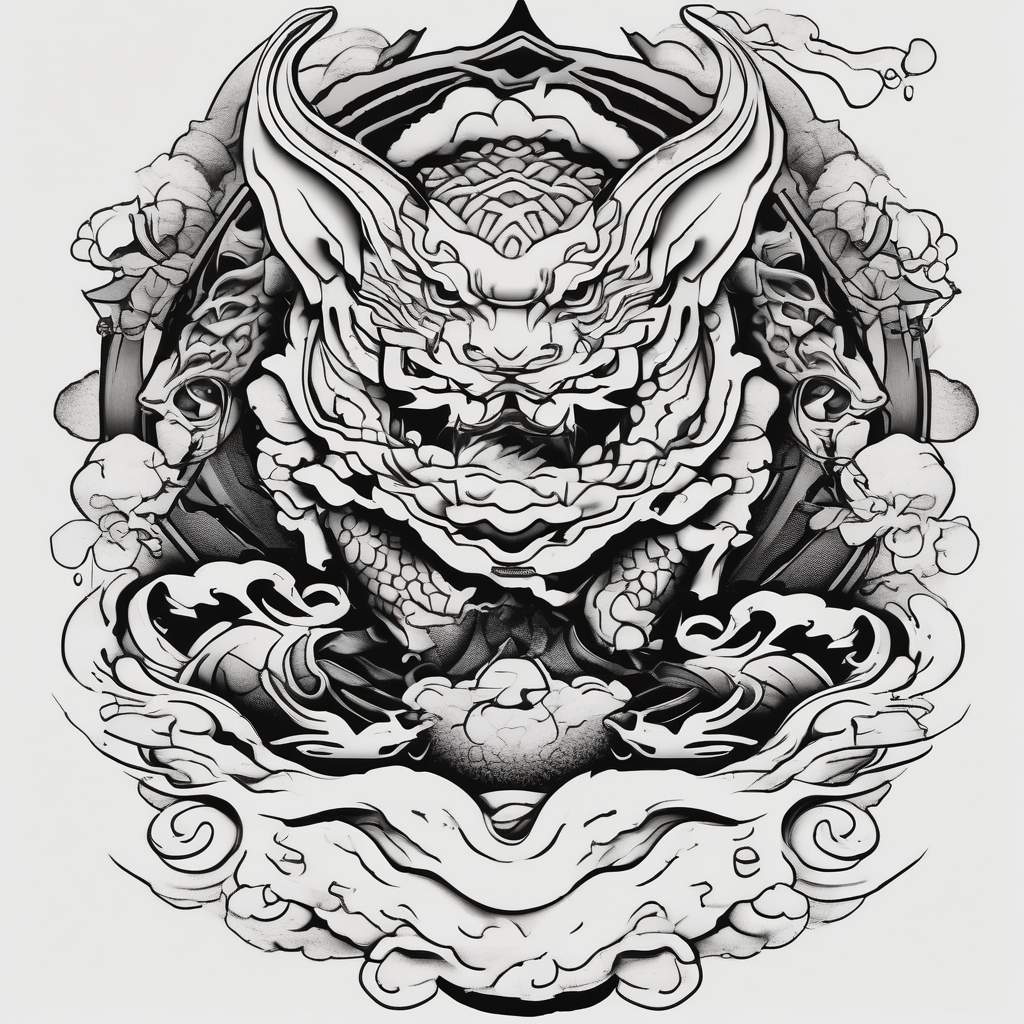 heartbroken man, AI-generated Japanese tattoo design