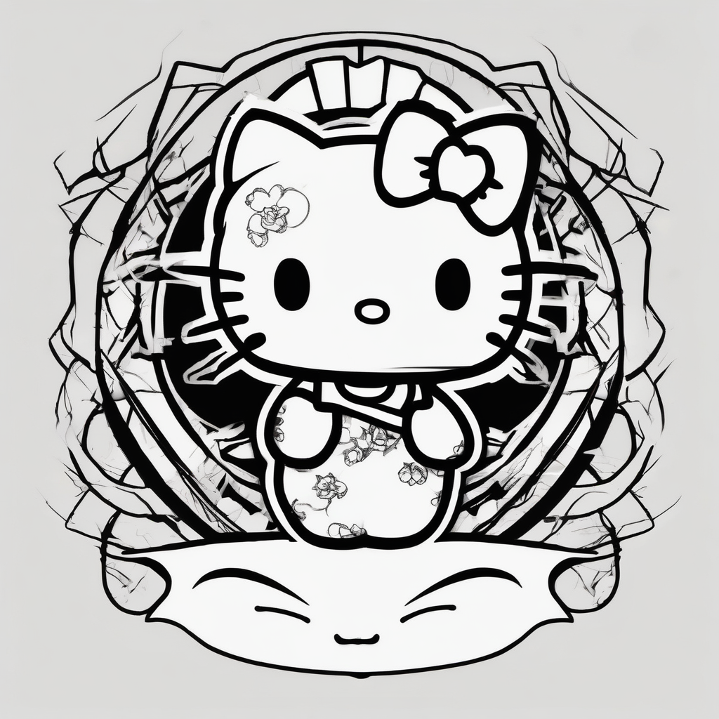 hello kitty hello-kitty, AI-generated Sketch tattoo design