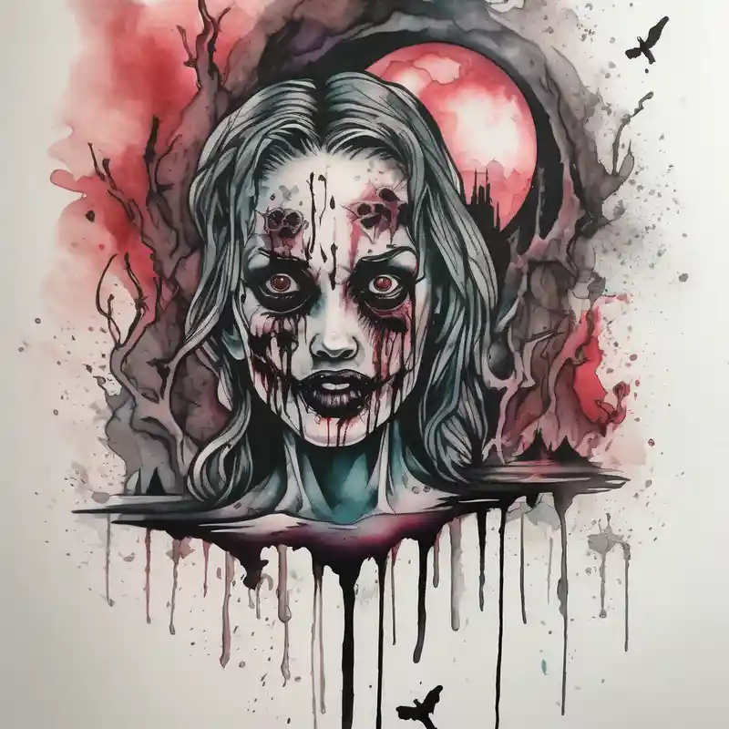 Horror abduction – Acuarela, Blanco y negro