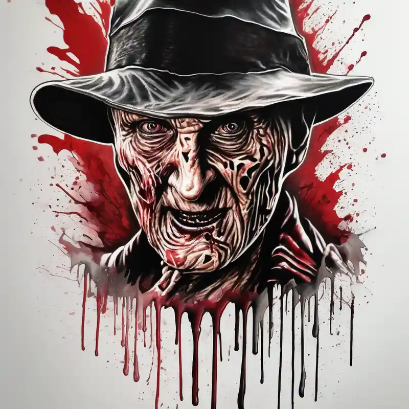 Realistic horror movie Freddy Krueger – Acuarela, Blanco y negro