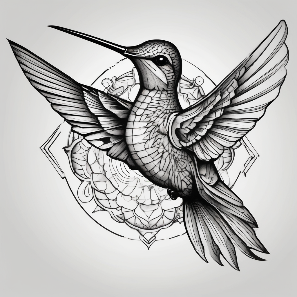 Hummingbird, design de tatouage Blackwork généré par IA