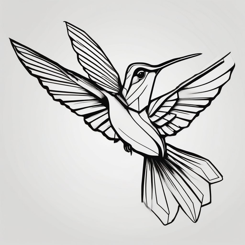 hummingbird, design de tatouage Cartoon généré par IA
