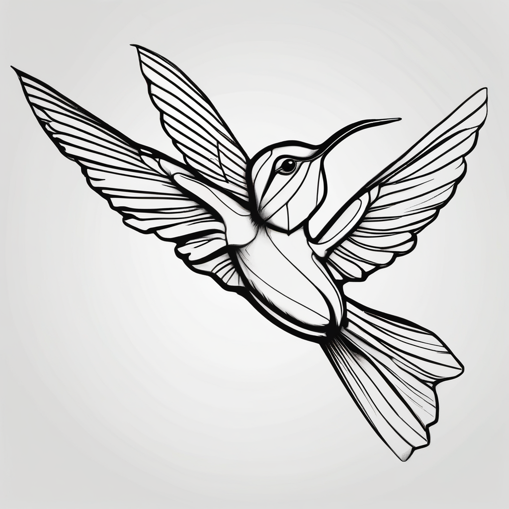 Hummingbird Flight, design de tatouage Cartoon généré par IA