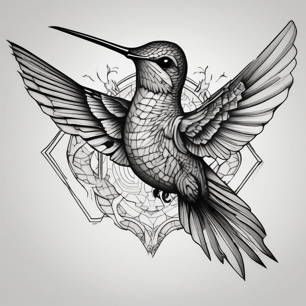 hummingbird, design de tatouage Blackwork généré par IA