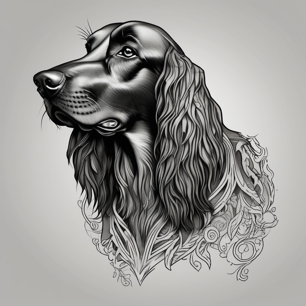 irish setter(AIが生成したリアリズムスタイルのタトゥーデザイン)