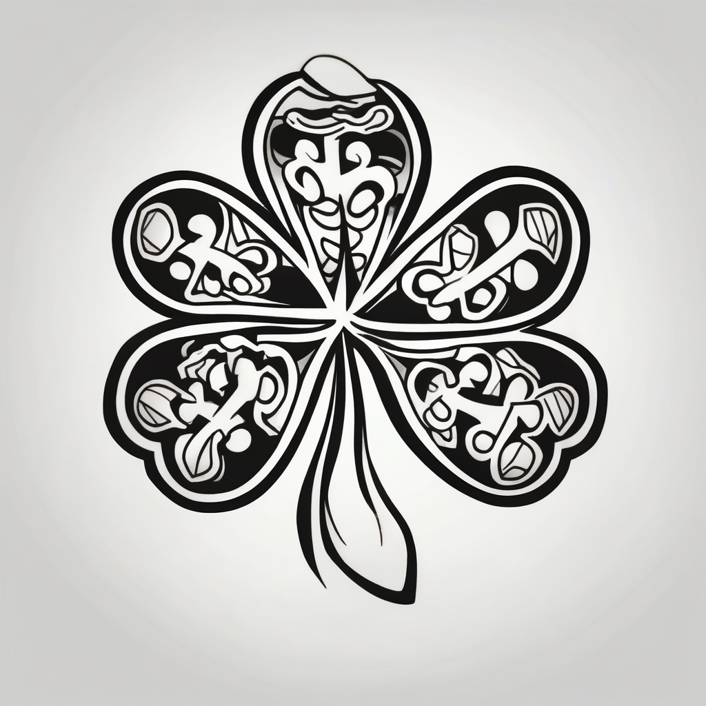Irish clover(AIが生成したカートゥーンスタイルのタトゥーデザイン)