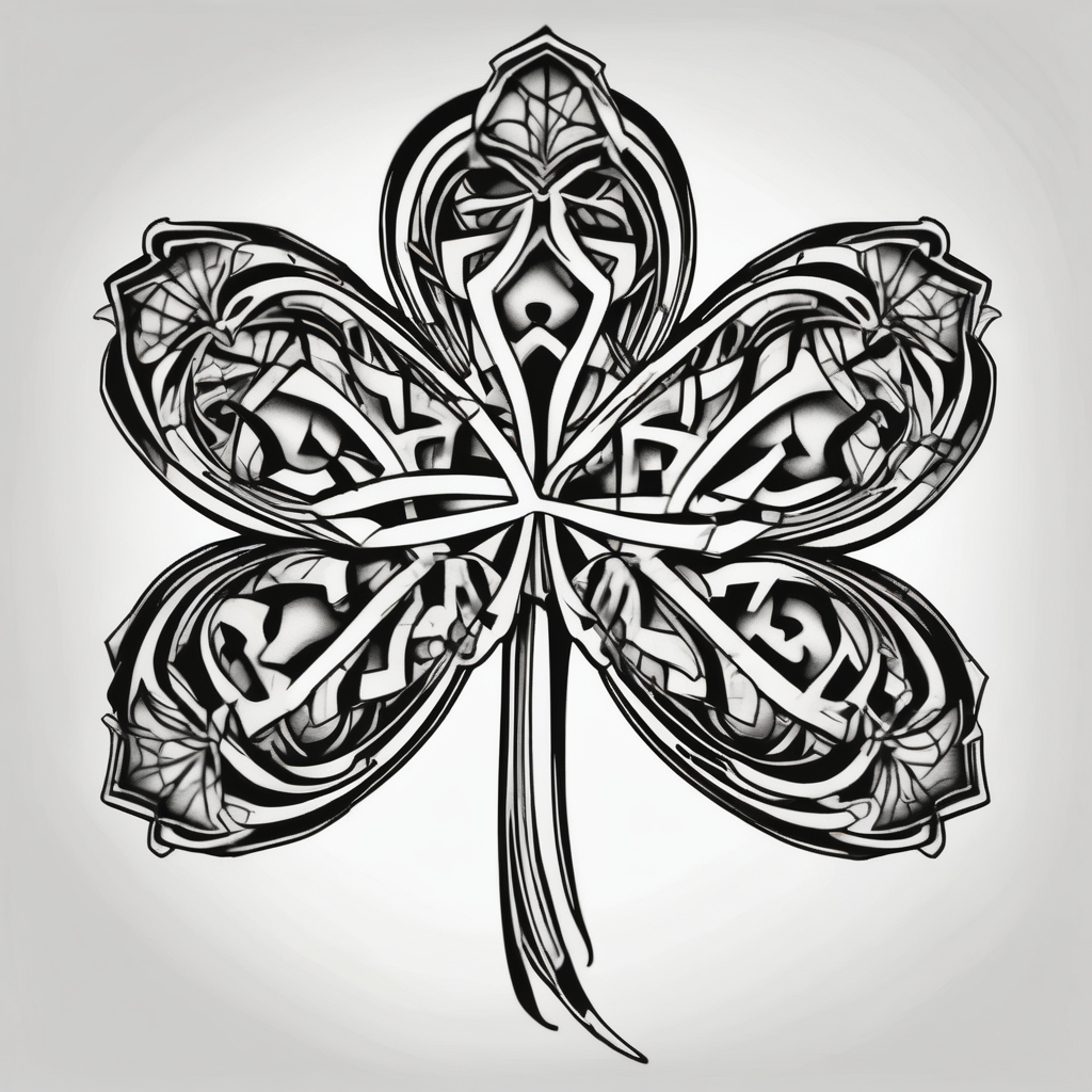Irish clover(AIが生成したスケッチスタイルのタトゥーデザイン)