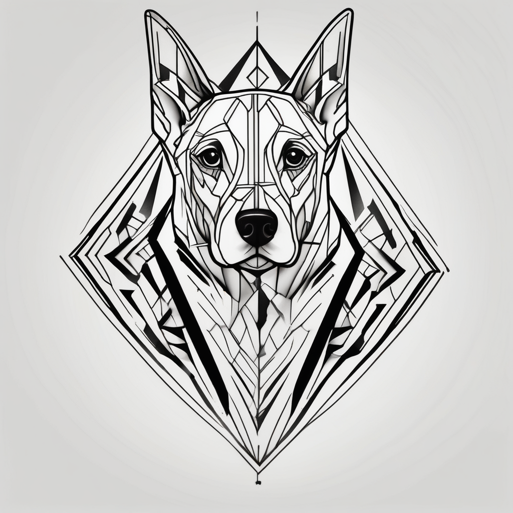 Irish non-religious, dogs(AIが生成したジオメトリックスタイルのタトゥーデザイン)