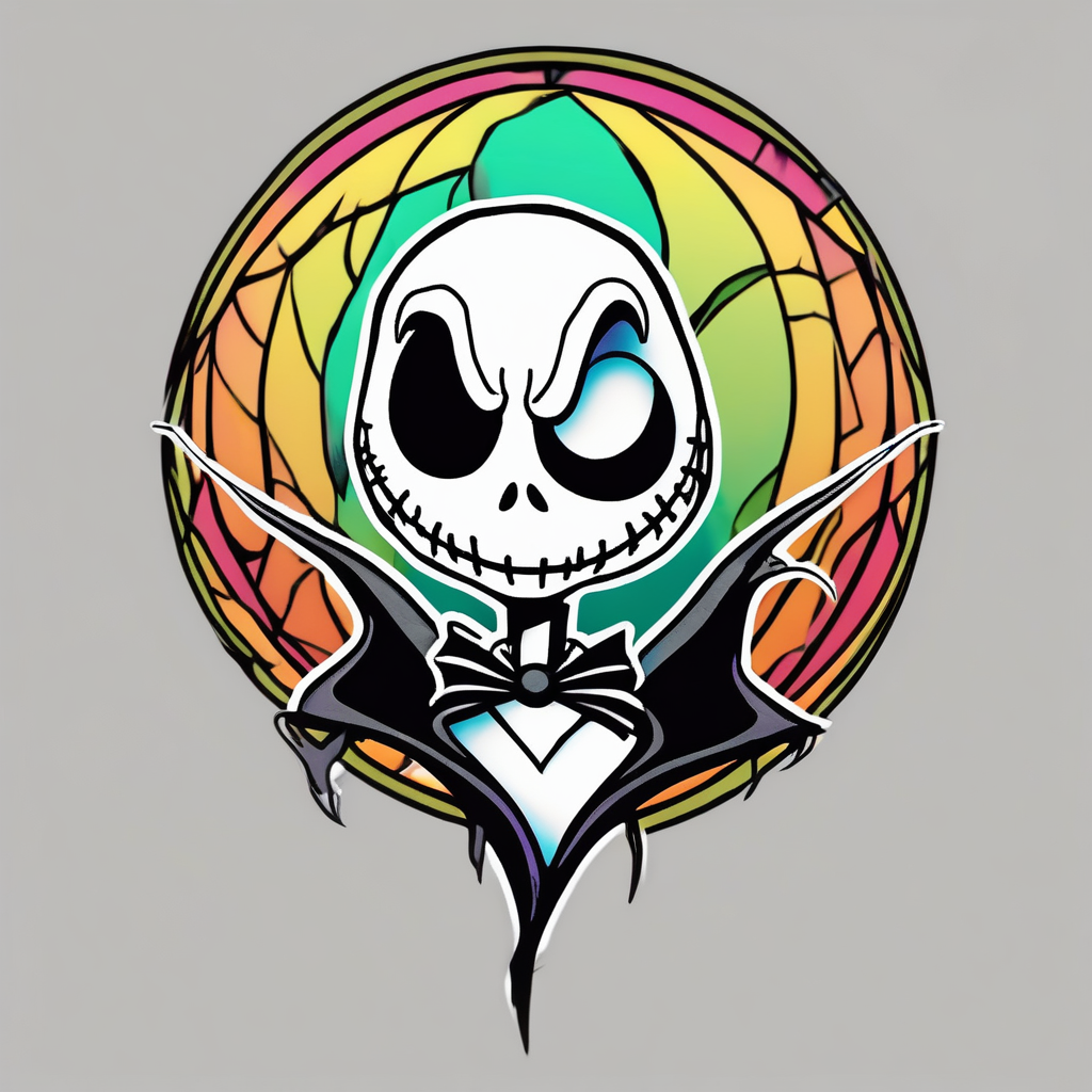 jack skellington on duomo of milano jack-sparrow(AIが生成したカートゥーンスタイルのタトゥーデザイン)