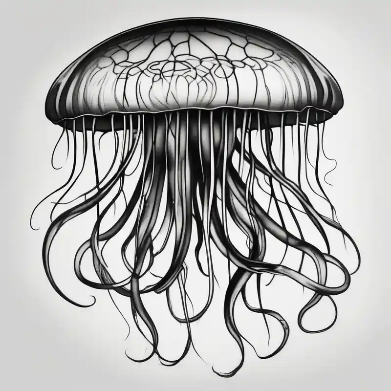 Delicate jellyfish long thin