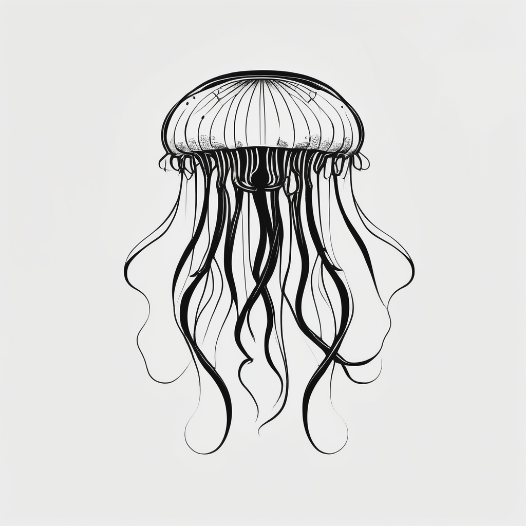 Galaxy jellyfish, design de tatouage Minimaliste généré par IA