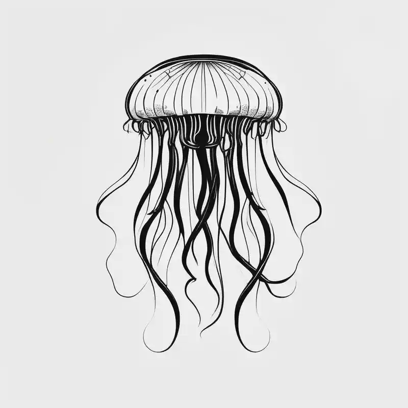 Galaxy jellyfish – Minimalist, Black and white