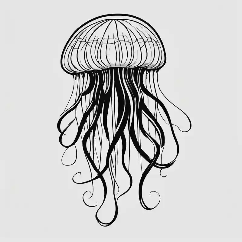 jellyfish with a small head and really long tentacles