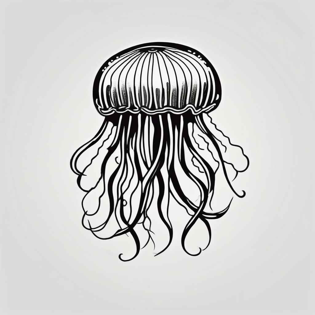 Small jellyfish, AI-generated Old School tattoo design