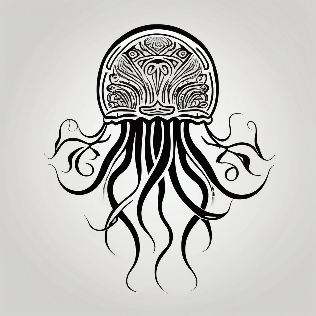 Small jellyfish, design de tatouage tribal généré par IA