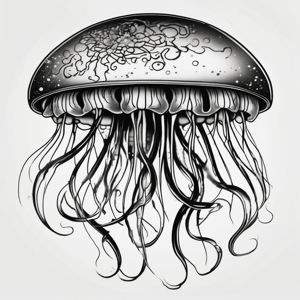Galaxy jellyfish, AI-generated Japanese tattoo design