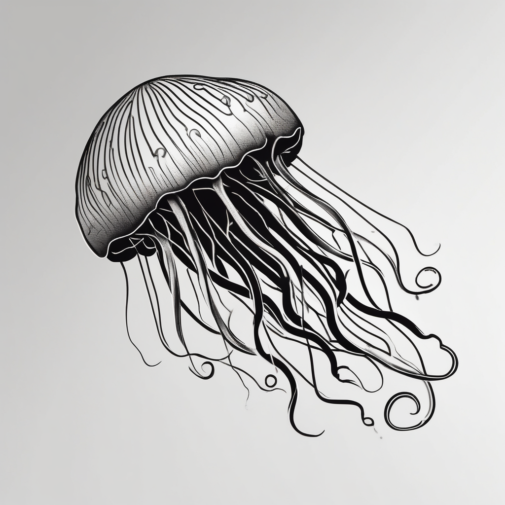 Small jellyfish, AI-generated 3d tattoo design