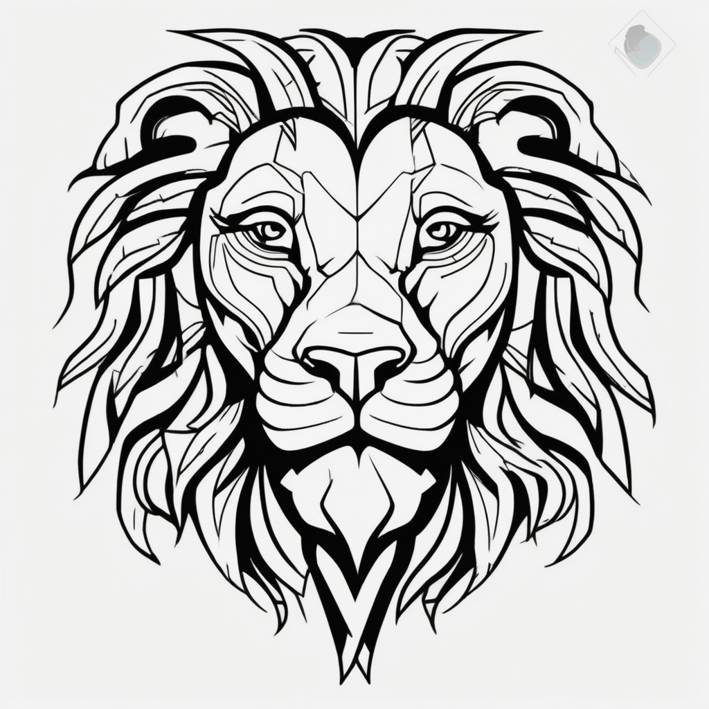 lion king king-and-queen, AI-generated Cartoon tattoo design