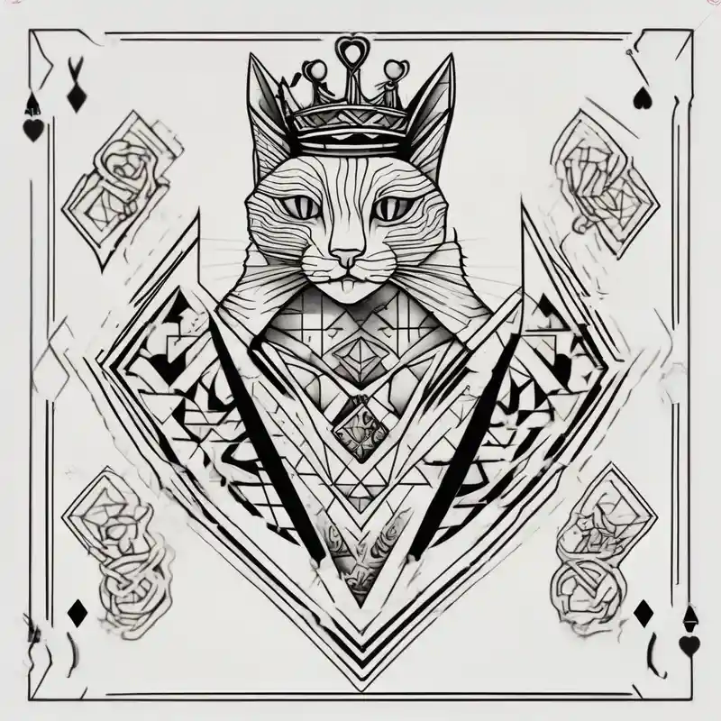 Put a cat on a playing card, king of hearts. Make the cat the king of hearts