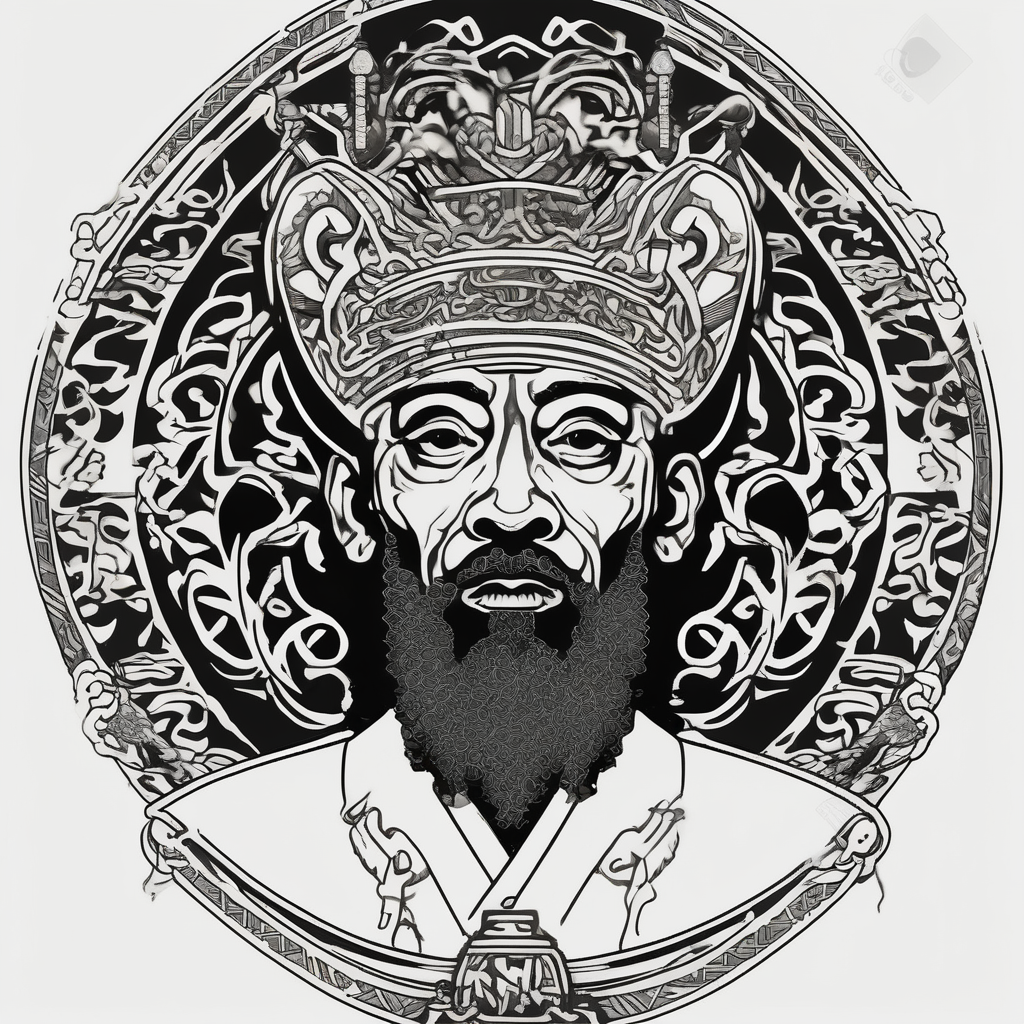 king selassie king-and-queen, diseño de tatuaje Japonés generado con IA