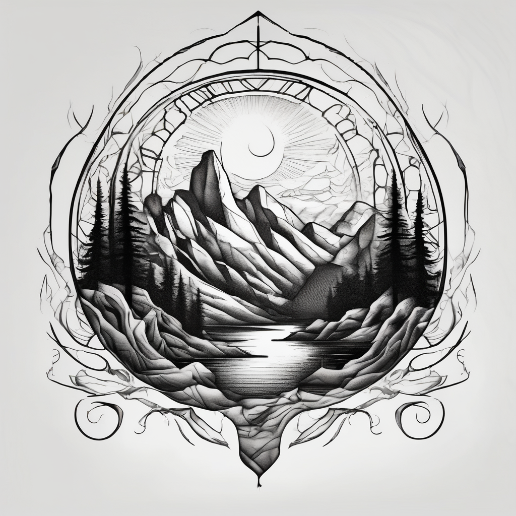 Forearm, kings canyon national park king-and-queen, diseño de tatuaje Surrealista generado con IA