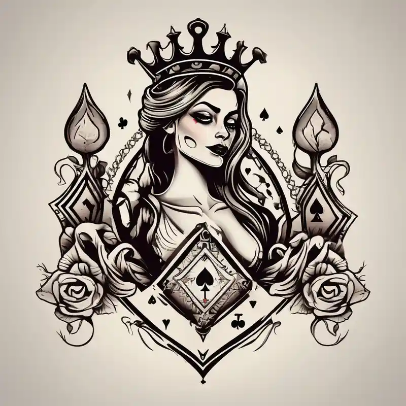 simple,queen of spades,penis – Old school, Blanco y negro
