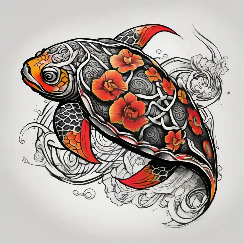 Koi fish with a turtle head